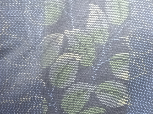 JAPANESE KIMONO / ANTIQUE KIMONO / DORO OSHIMA TSUMUGI / WOVEN LEAVES